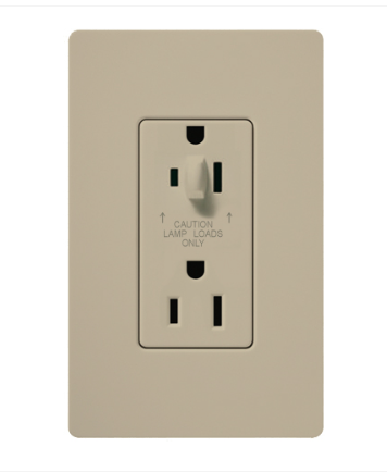 Lutron Claro 15 A tamper-resistant duplex receptacle in Taupe