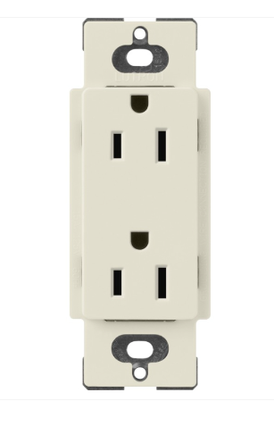 Lutron Claro 15 A duplex receptacle in Pumice
