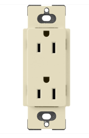 Lutron Claro 15 A duplex receptacle in Sand