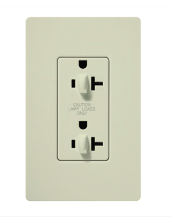 Lutron Claro 20 A tamper-resistant duplex receptacle in Biscuit