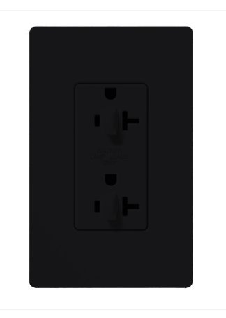 Lutron Claro 20 A tamper-resistant duplex receptacle in Midnight