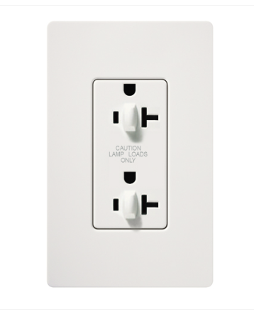Lutron Claro 20 A tamper-resistant duplex receptacle in Snow White