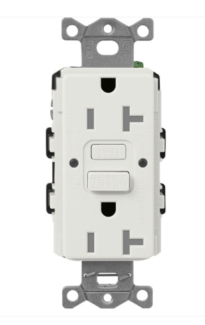 Lutron Claro GFCI receptacle in Lunar Gray