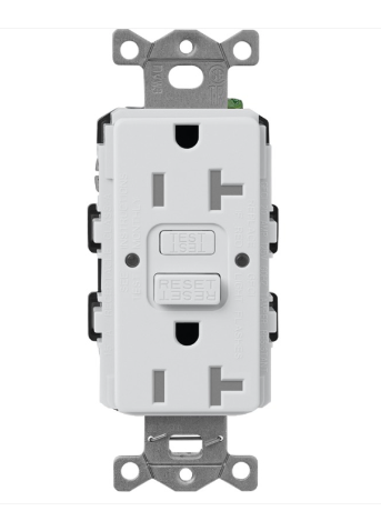 Lutron Claro GFCI receptacle in Mist