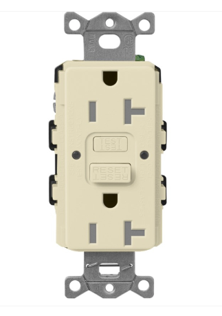 Lutron Claro GFCI receptacle in Sand