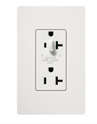 Lutron Claro 20 A tamper-resistant duplex receptacle in Snow White