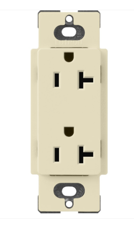Lutron Claro 20 A duplex receptacle in Sand