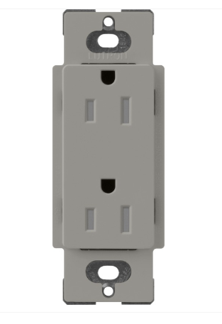 Lutron Claro 15 A tamper-resistant duplex receptacle in Cobblestone