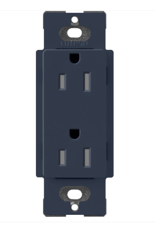 Lutron Claro 15 A tamper-resistant duplex receptacle in Deep Sea