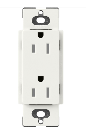 Lutron Claro 15 A tamper-resistant duplex receptacle in Architectural White