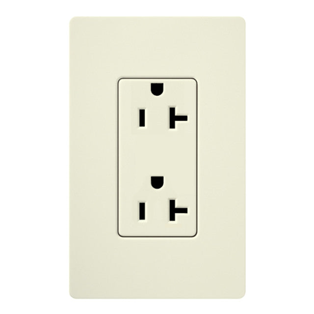 Lutron Claro 20 A tamper-resistant duplex receptacle in Biscuit