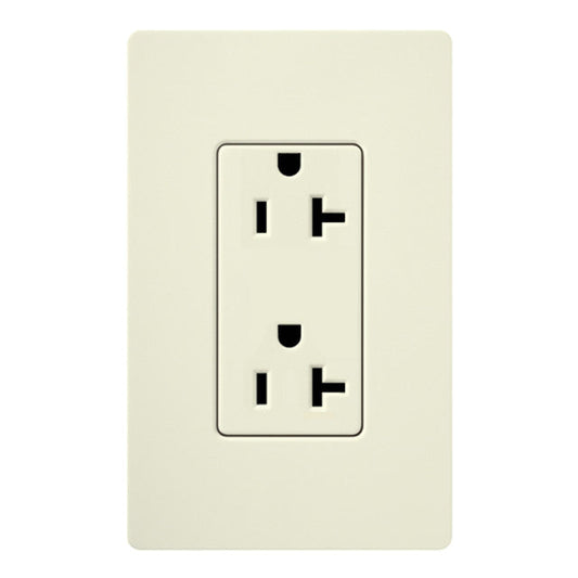 Lutron Claro 20 A tamper-resistant duplex receptacle in Biscuit