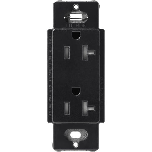 Lutron Claro 20 A tamper-resistant duplex receptacle in Midnight