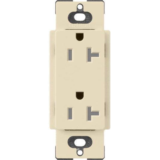 Lutron Claro 20 A tamper-resistant duplex receptacle in Sand