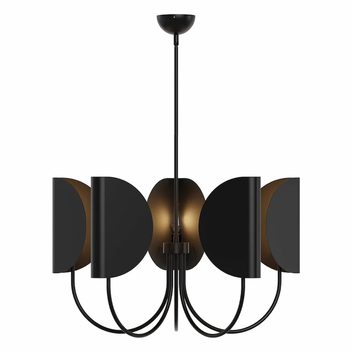 Alora Mood CH450732MB Seno 32-Inch Chandelier in Matte Black Finish with Origami-Inspired Metal Shades