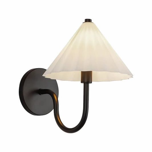 Alora Mood Serena WV451808MBOP 8-Inch 1-Light Vanity Light in Matte Black Finish with Opal Glass Shade