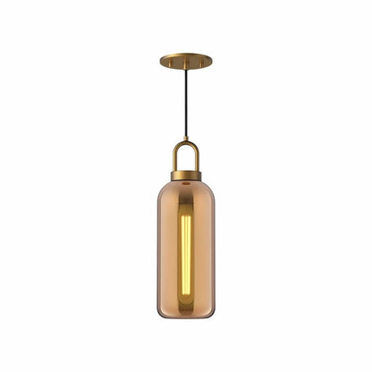 Alora Mood Soji PD401505AGCP 5-Inch Pendant Light in Aged Gold Finish with Copper Glass Shade