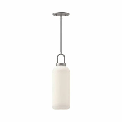 Alora Mood Soji Collection PD401505BNOP 1-Light Pendant with Brushed Nickel Steel Hardware, Opal Matte Glass Shade and E26 Bulb Base