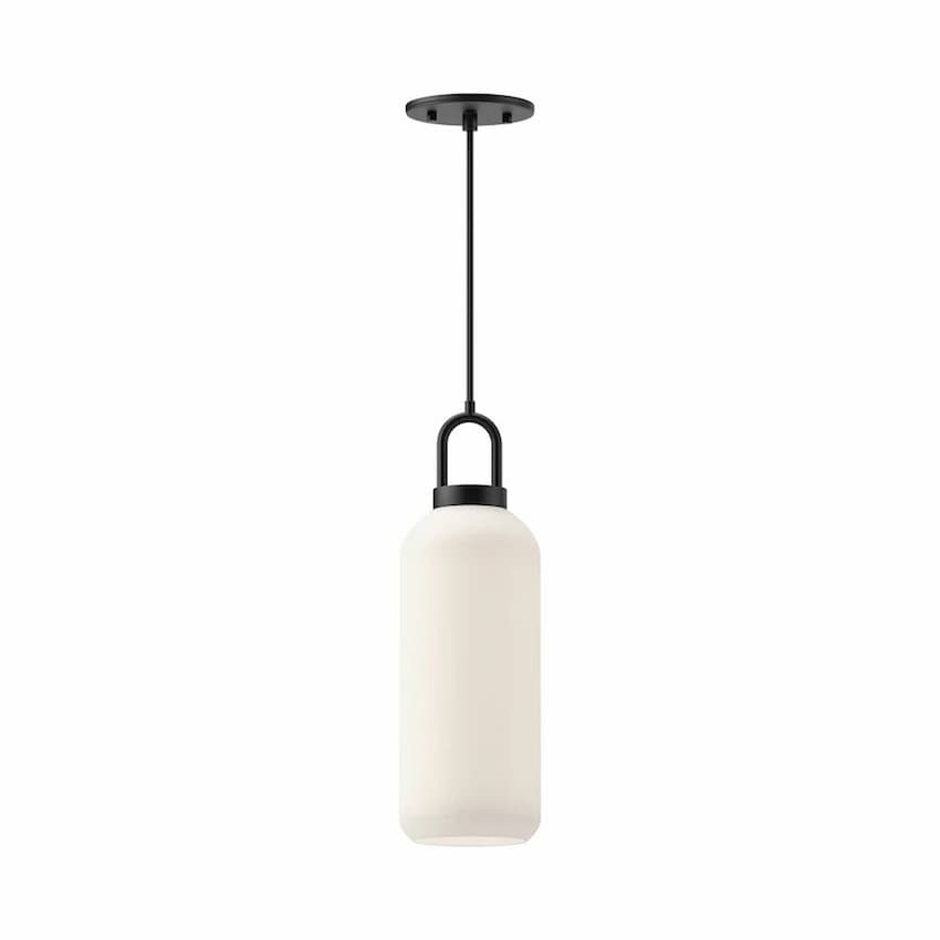 Alora Mood Soji Collection PD401505MBOP 1-Light Pendant with Matte Black Steel Hardware, Glass Shade and E26 Type T Bulb Base