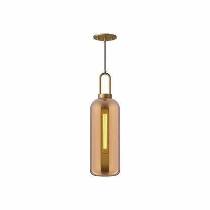 Alora Mood Soji PD401606AGCP 6-Inch Pendant Light in Aged Gold Finish with Copper Glass Shade