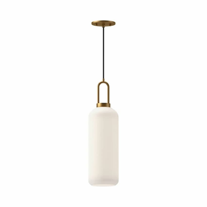 Alora Mood Soji Collection PD401606AGOP 1-Light Pendant with Aged Gold Steel Frame, Clear Glass Shade and E26 Type T Bulb Base