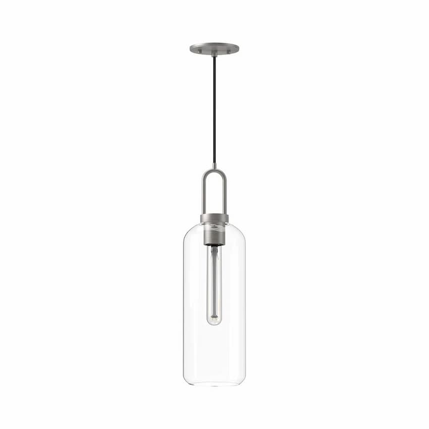 Alora Mood Soji Collection PD401606BNCL 1-Light Pendant with Brushed Nickel Steel Hardware, Clear Glass Shade and E26 Bulb Base