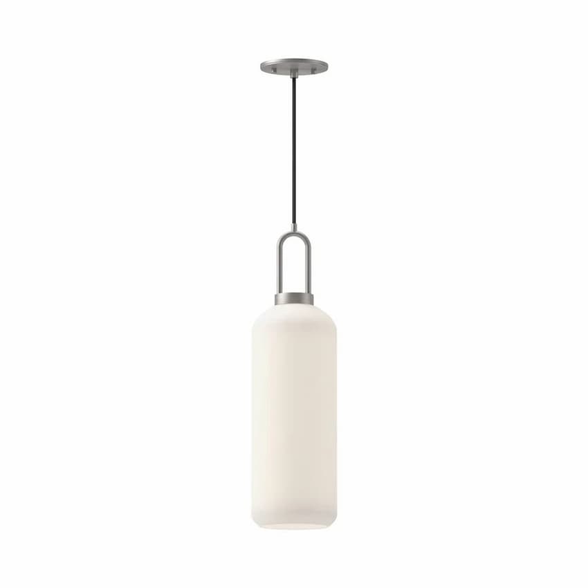 Alora Mood Soji Collection PD401606BNOP 1-Light Pendant with Brushed Nickel Steel Hardware, Opal Matte Glass Shade and E26 Bulb Base
