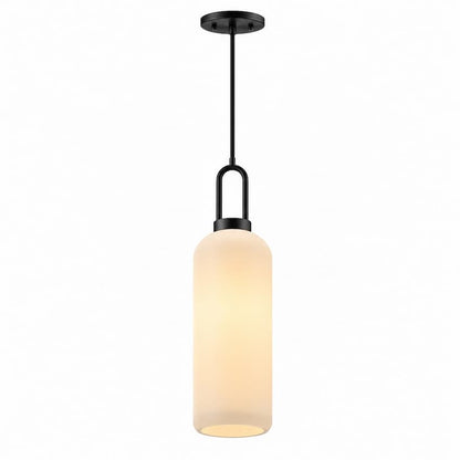 Alora Mood Soji PD401606MBOP 6-Inch Pendant Light in Matte Black Finish with Opal Matte Glass Shade