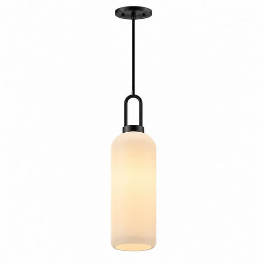 Alora Mood Soji PD401606MBOP 6-Inch Pendant Light in Matte Black Finish with Opal Matte Glass Shade