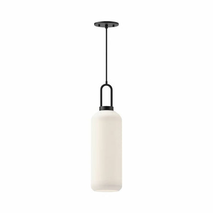 Alora Mood Soji Collection PD401606MBOP 1-Light Pendant with Matte Black Steel Hardware, Opal Matte Glass Shade and E26 Type T Bulb Base