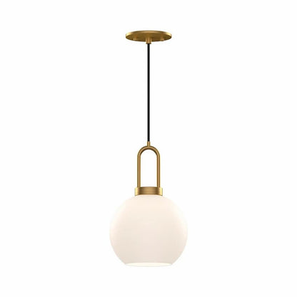 Alora Mood Soji Collection PD601608AGOP 1-Light Pendant with Aged Gold Steel Hardware, Glass Shade and E26 A19 Bulb Base