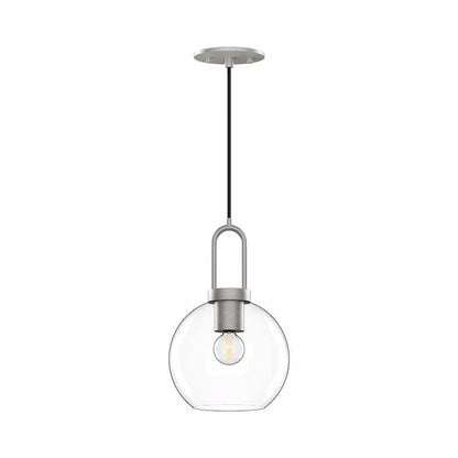 Alora Mood Soji Collection PD601608BNCL 1-Light Pendant with Brushed Nickel Steel Hardware, Clear Glass Shade and E26 Bulb Base