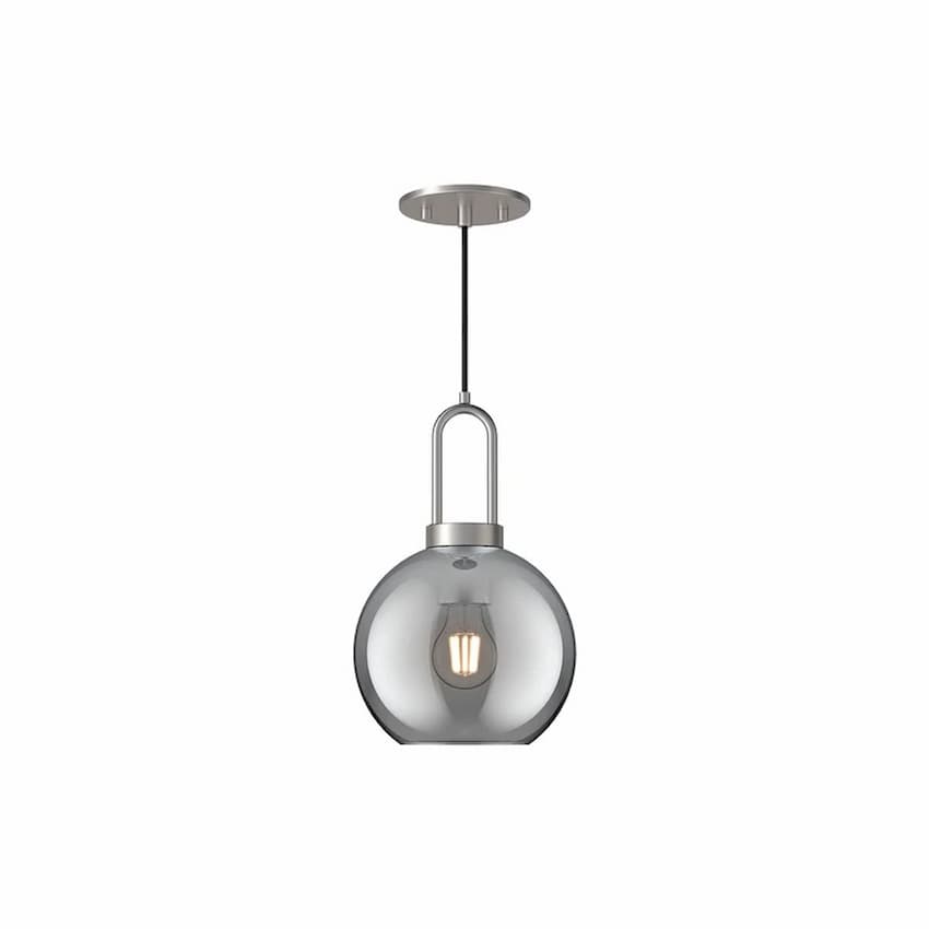 Alora Mood Soji PD601608BNSM 8-Inch Pendant Light in Brushed Nickel Finish with Smoked Solid Glass Shade