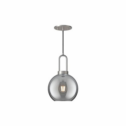 Alora Mood Soji PD601608BNSM 8-Inch Pendant Light in Brushed Nickel Finish with Smoked Solid Glass Shade