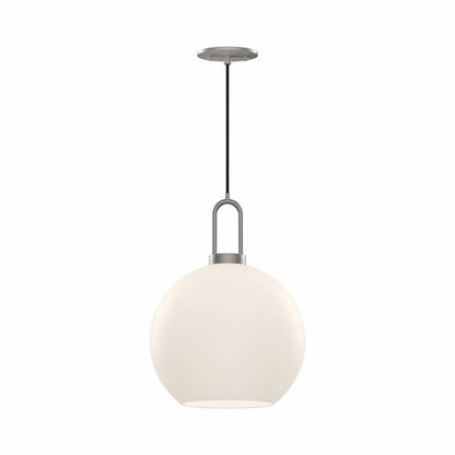 Alora Mood Soji Collection PD601710BNOP 1-Light Pendant Featuring Brushed Nickel Steel Hardware and Opal Matte Glass Shade
