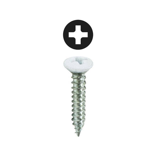Dottie SPRO82TP1K Dottie #8 x 2 in White Phillips Oval Head Register Screw (1000pc Tuff Pail) SPRO82TP1K