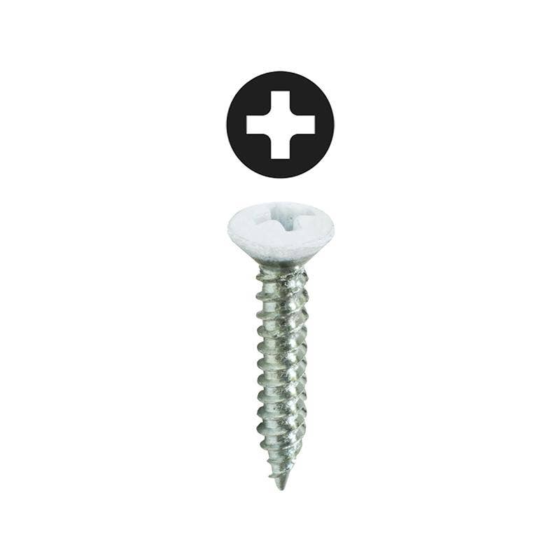 Dottie SPRO82TP2500 Dottie #8 x 2 in White Phillips Oval Head Register Screw (2500pc Tuff Pail) SPRO82TP2500
