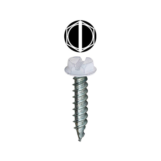 Dottie SPRT82 Dottie #8 x 2 in White Slotted Hex Washer Head Register Screw (Tuff Pack) SPRT82