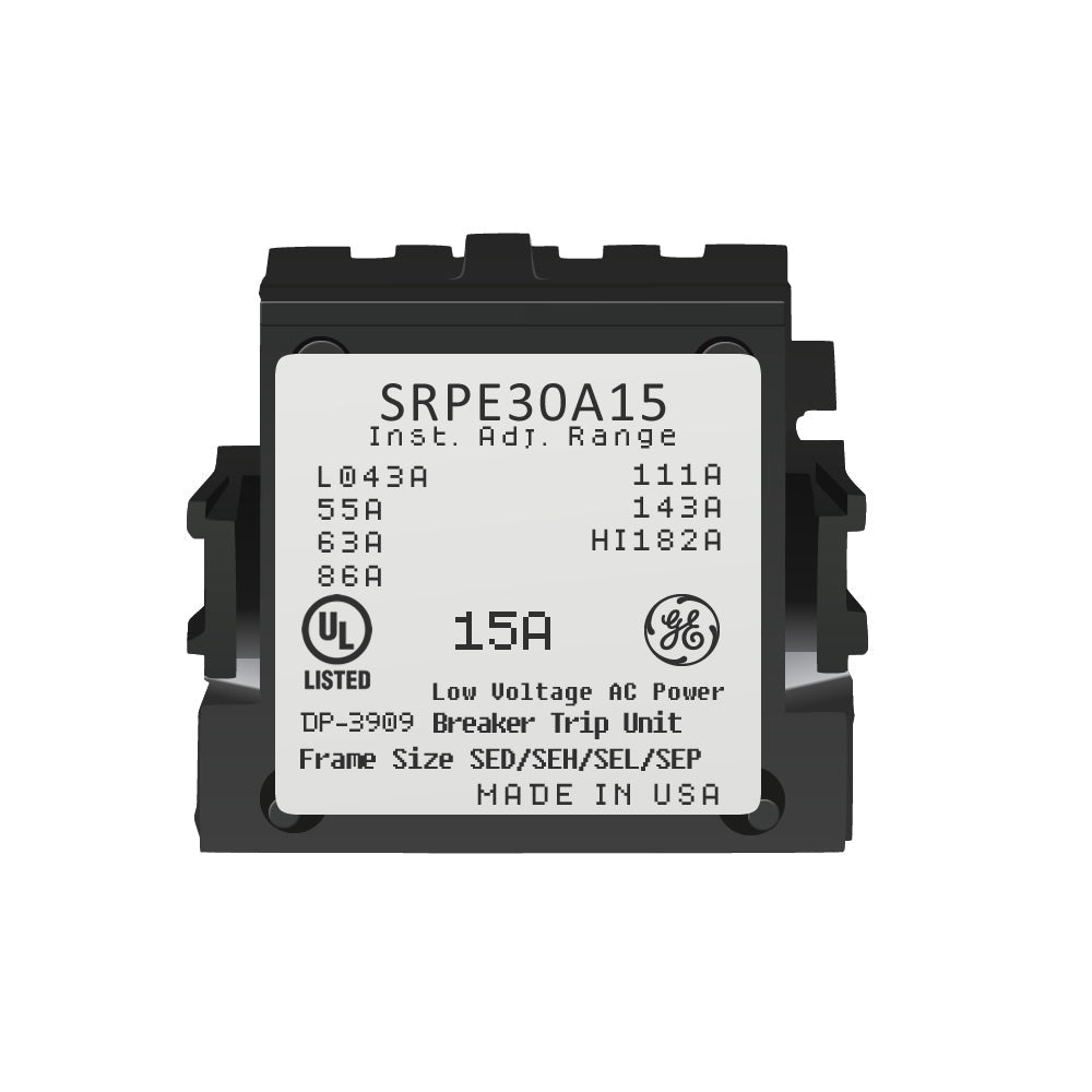 General Electric 15A 600V AC Rating Plug for Spectra Series Circuit Breakers, Frame Sensor 30, UL Listed