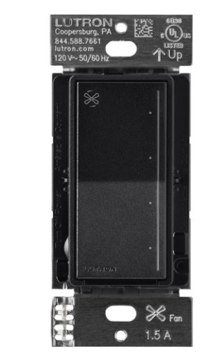 Lutron Sunnata 4-speed fan control in Midnight