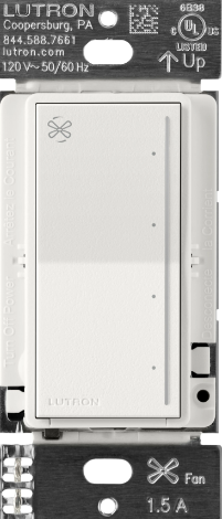 Lutron Sunnata 4-speed fan control in Snow White