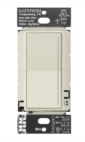 Lutron Sunnata LED+ dimmer switch in Pumice