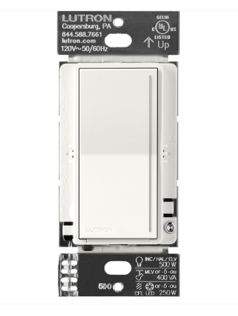 Lutron Sunnata LED+ dimmer switch in Brilliant White