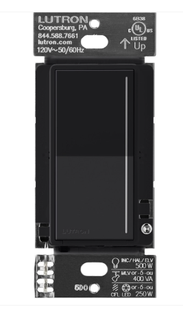 Lutron Sunnata LED+ dimmer switch in Midnight
