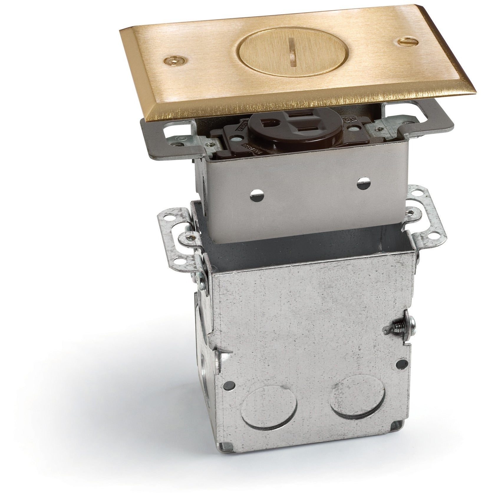 Lew Electric SWB-1-BP Brass floor box