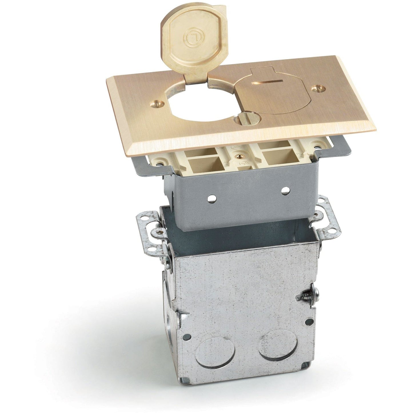 Lew Electric SWB-2-LR-T Brass floor box