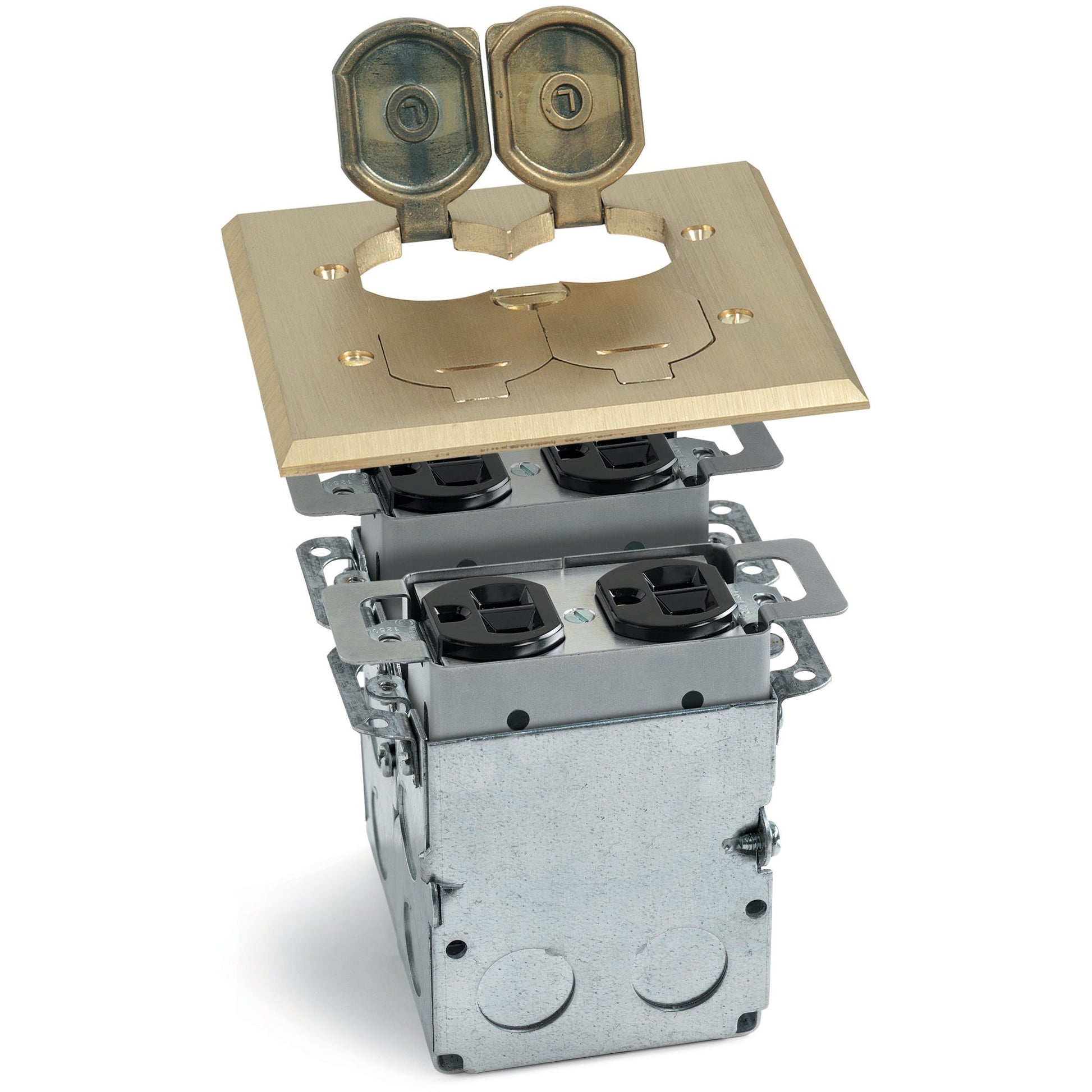 Lew Electric SWB-4-LR Brass floor box
