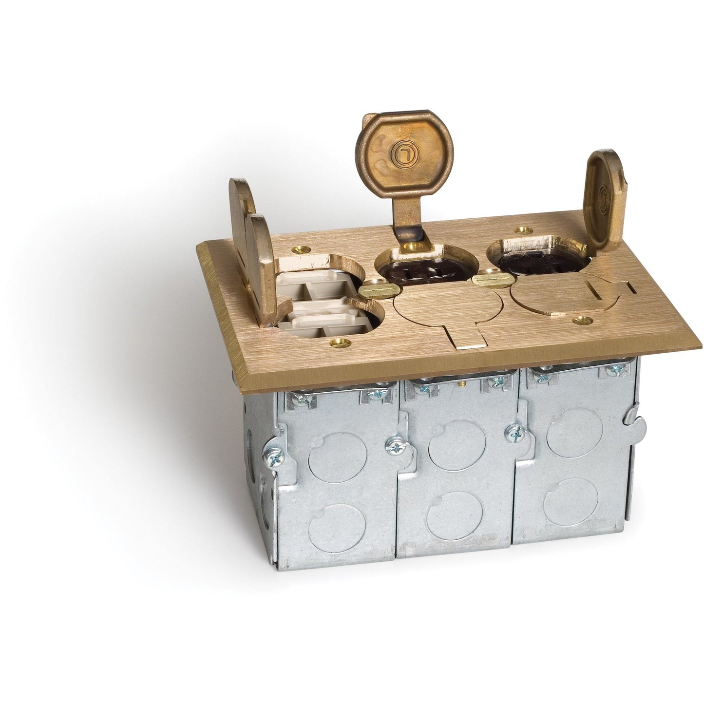 Lew Electric SWB-6-LR Brass floor box