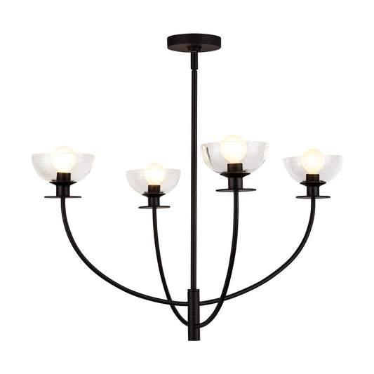 Alora Mood Sylvia matte black chandelier CH515226MBCL