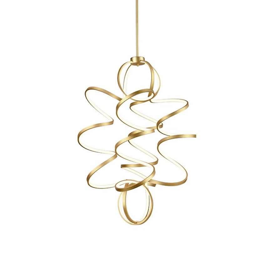 Kuzco Synergy CH93941-AN chandelier featuring an elegant antique nickel finish and integrated LED illumination for modern dining and living spaces
